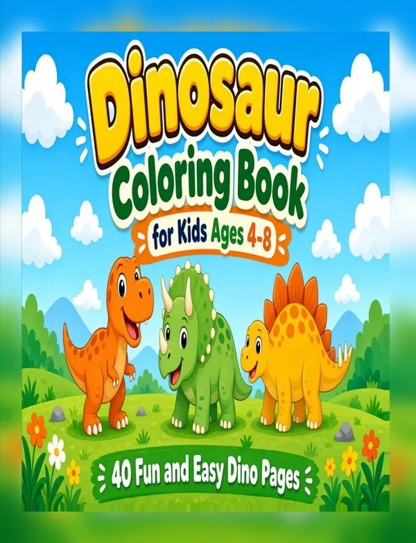 Dinosaur coloring book for kids – cover