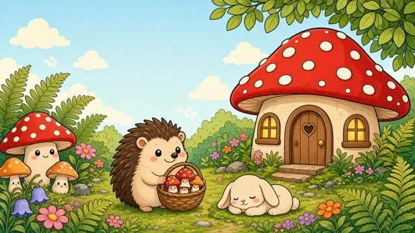 Mushroom coloring book for kids – cover